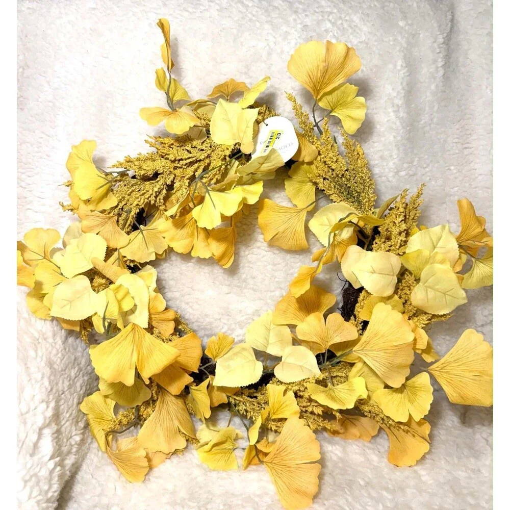 Threshold Goldenrod Mix Fall Wreath Autumn Decor Door Hanging 22” NEW